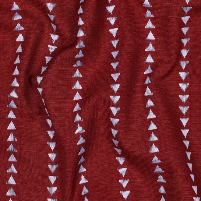 Baumwoll-Dobby "Triangles" burgundy (garngef&auml;rbt)