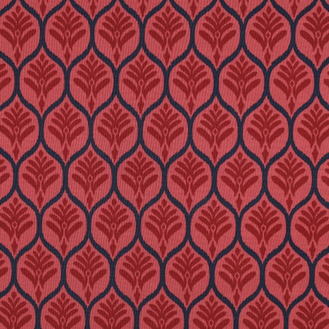 Baumwolljersey „Ornament“ rosa/rot