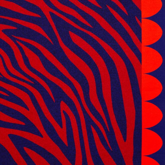 French Terry Monsta Stripes rot/blau (ca. 85cm Panel)