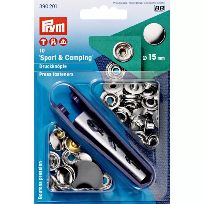 Prym Sport & Camping Druckknöpfe silber, 15mm