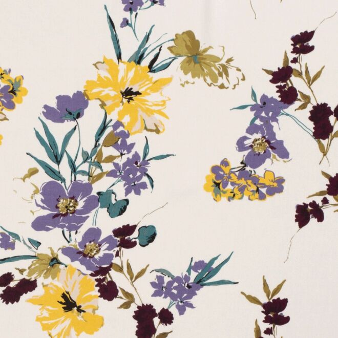 Viskose Flower Art wollweiß