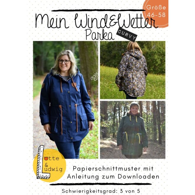 Papierschnittmuster Mein Wind & Wetter Parka Curvy Gr. 46 - 58