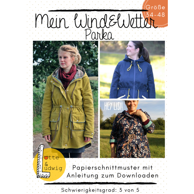 Papierschnittmuster Mein Wind & Wetter Parka Gr. 34 - 48