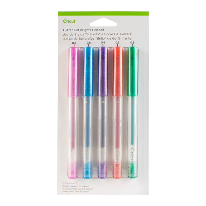 Cricut Explore/Maker Medium Point (1,0mm) Gel Pen Set 5-pack (Glitter Brights)
