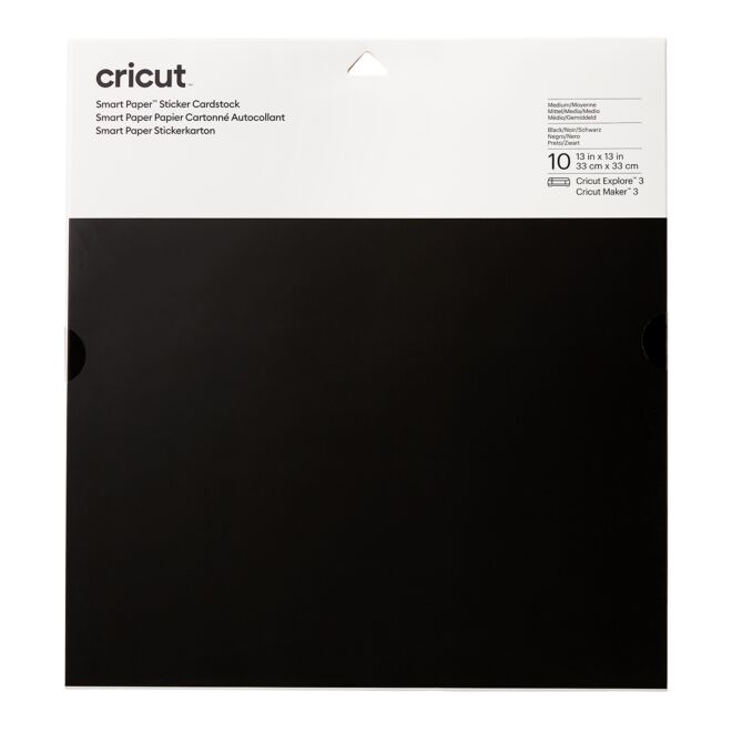 Cricut Smart Sticker Cardstock/Stickerkarton 33x33cm - 10 Blatt (Schwarz)
