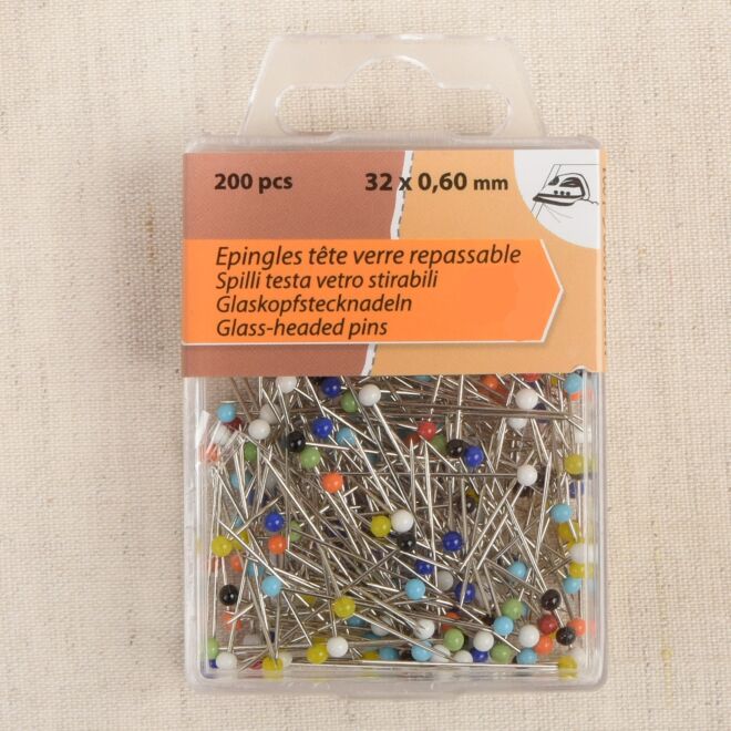 Glaskopfstecknadeln 32x0,60mm (20g/200 Stück)