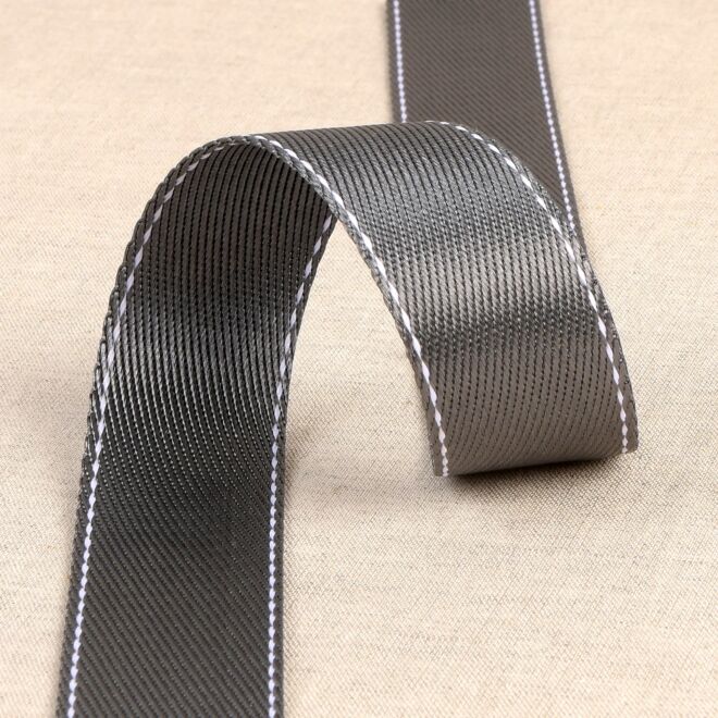 30mm Gurtband mit Naht grau