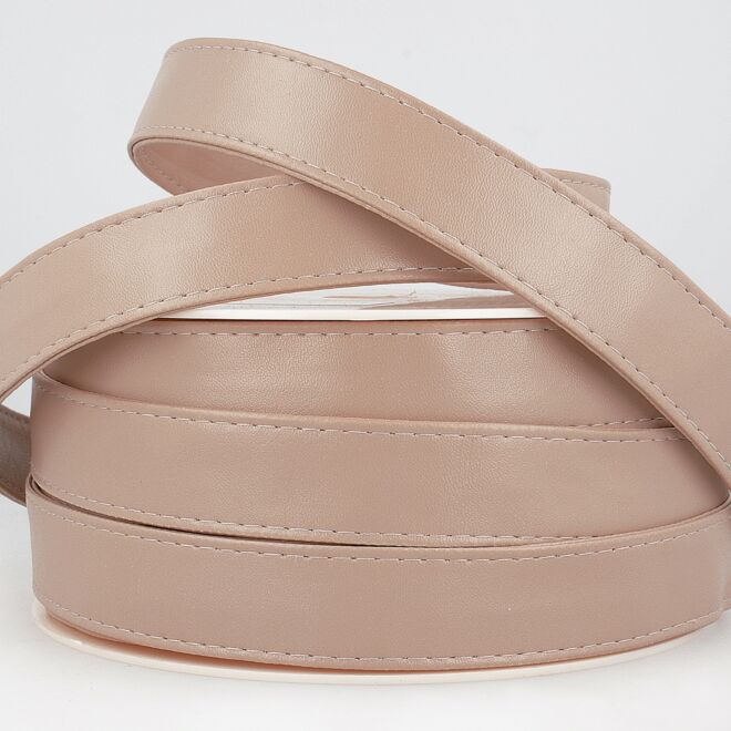 25mm Kunstleder-Gurtband rose-beige