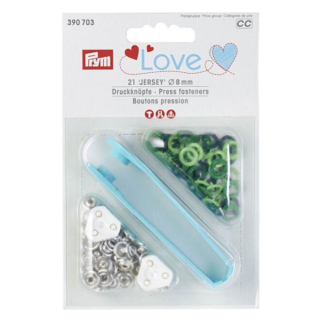 Prym Love Jersey Druckknöpfe grün, 8mm