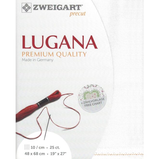 Zweigart Precut Lugana / 100 weiß