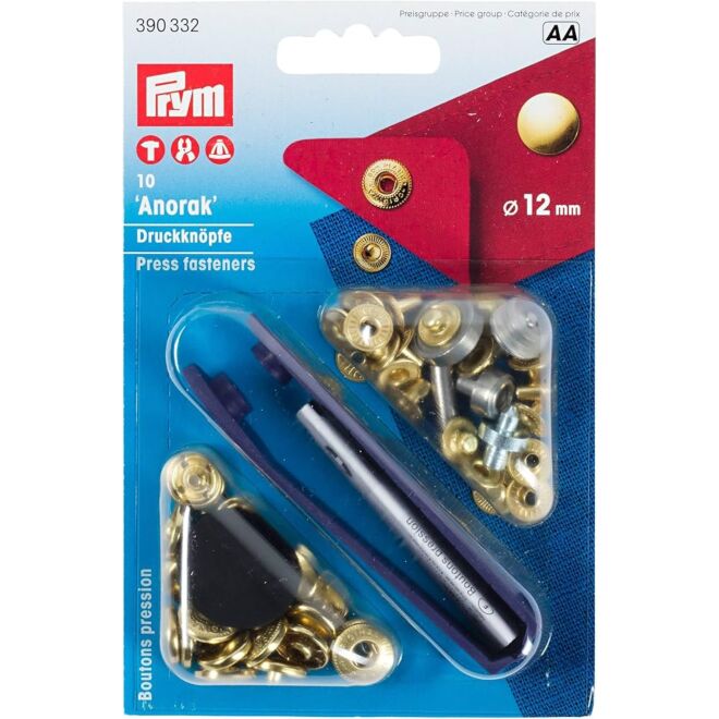Prym Anorak Druckknöpfe gold, 12mm