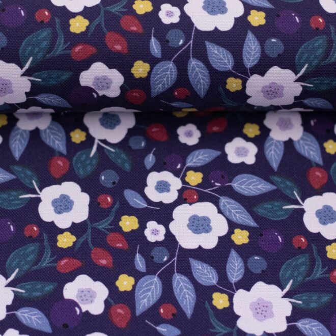 Canvas Floral Tales dunkelblau by Emjo-Design