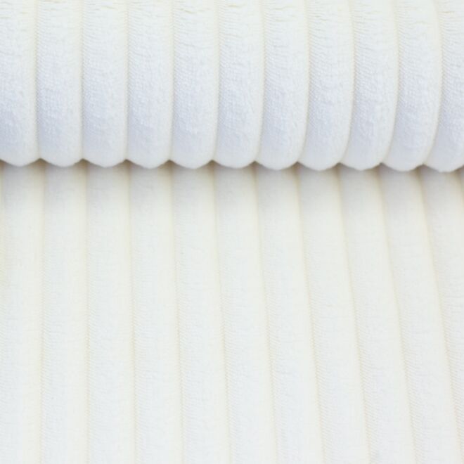 Vorbestellung Taschensamt Montevideo mit Rippen naturweiß