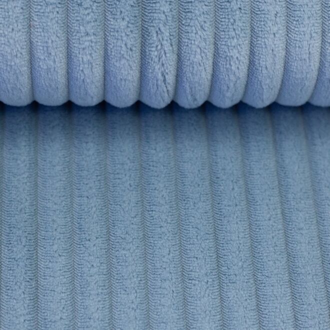 Vorbestellung Taschensamt Montevideo mit Rippen rauchblau