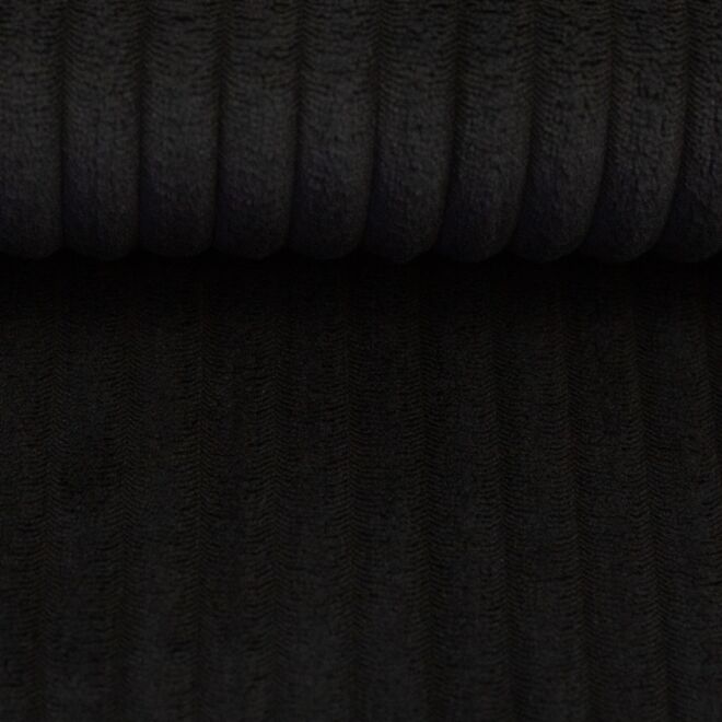 Vorbestellung Taschensamt Montevideo mit Rippen schwarz