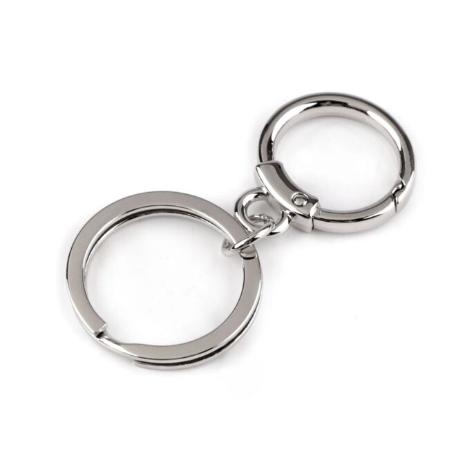 Metallkarabiner mit Schlüsselring silber
