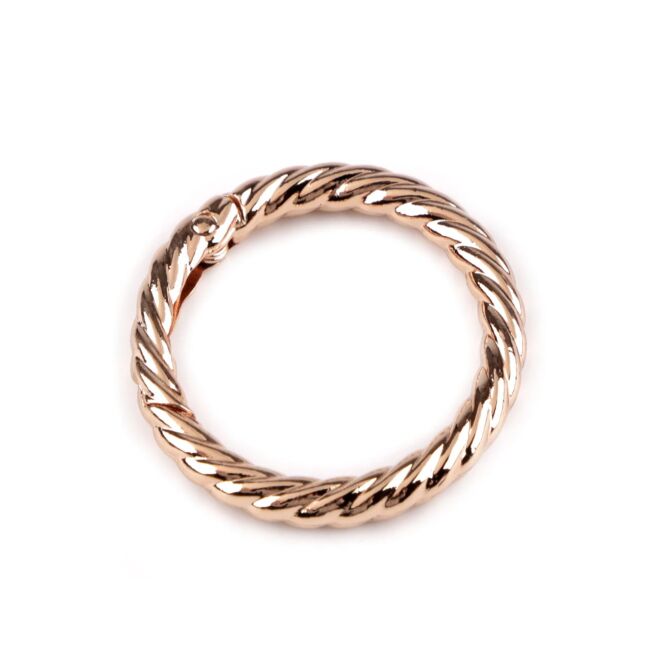 32mm Deko-Karabiner rund "gedreht" rosegold