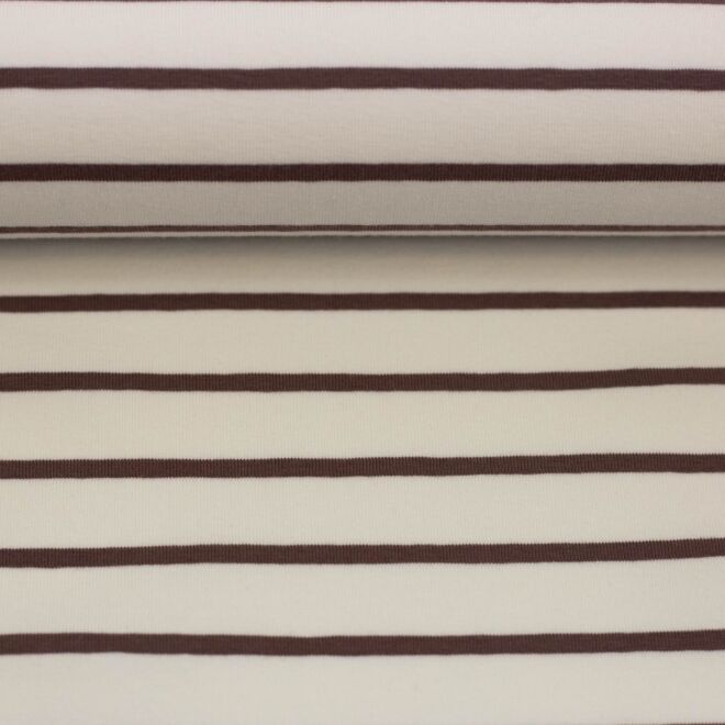 Vorbestellung Streifenjersey "Isa" naturweiß/schlamm