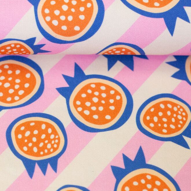 Canvas "Jumble & Zest" Granatapfel rosa/weiß