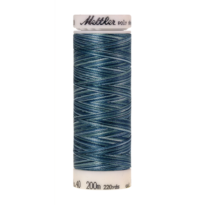 Amann Mettler Poly Sheen Multi, 200m Spule in Indigo Shades Die Multifarben harmonieren perfekt mit dem unifarbenen Poly Sheen