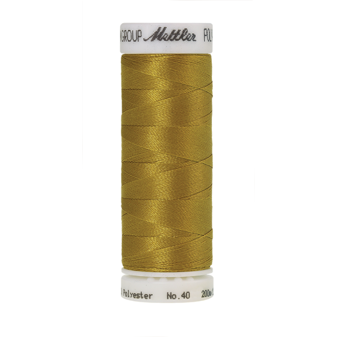 Amann Mettler Poly Sheen Ochre glänzt durch den trilobalen Fadenquerschnitt besonders schön. Zum Sticken, Quilten, Nähen. 200m Spule