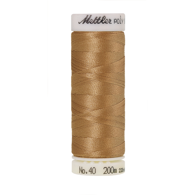 Amann Mettler Poly Sheen Caramel Cream glänzt durch den trilobalen Fadenquerschnitt besonders schön. Zum Sticken, Quilten, Nähen. 200m Spule