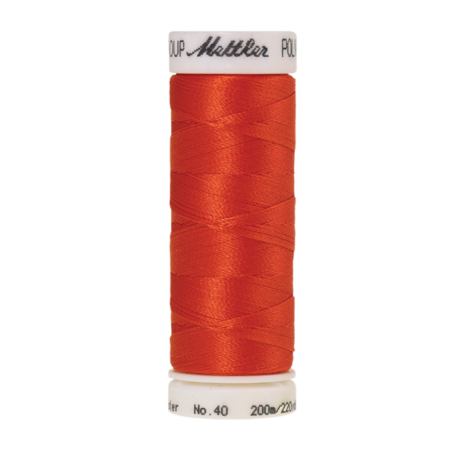Amann Mettler Poly Sheen Paprika glänzt durch den trilobalen Fadenquerschnitt besonders schön. Zum Sticken, Quilten, Nähen. 200m Spule