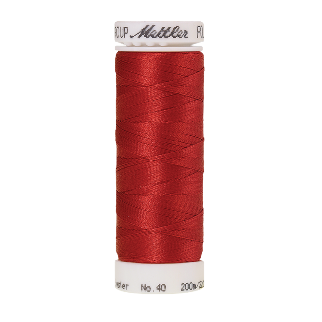 Amann Mettler Poly Sheen Not Quite Red glänzt durch den trilobalen Fadenquerschnitt besonders schön. Zum Sticken, Quilten, Nähen. 200m Spule