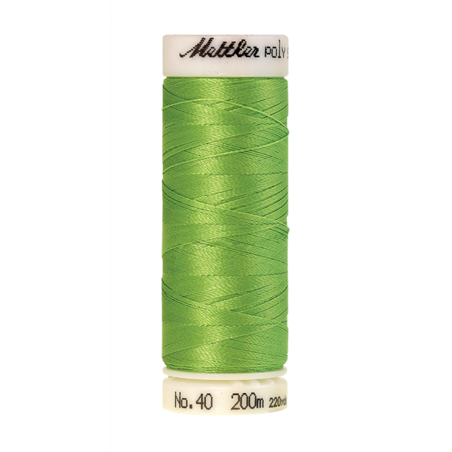 Amann Mettler Poly Sheen Apple Green glänzt durch den trilobalen Fadenquerschnitt besonders schön. Zum Sticken, Quilten, Nähen. 200m Spule