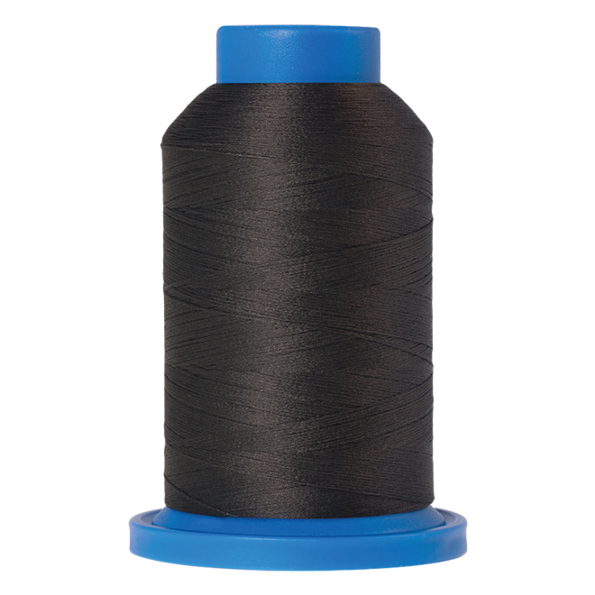 Amann Mettler Seraflock in der Farbe Dark Charcoal auf der 1000m Kone. Seraflock ist ein Bauschgarn, besonders geeignet für Dessous, Schwimm- und Sportbekleidung.