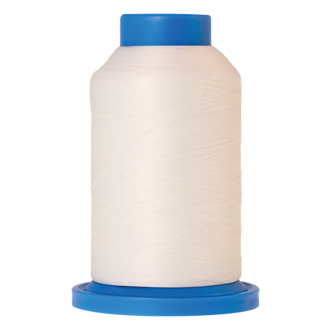 Amann Mettler Seraflock in der Farbe Eggshell auf der 1000m Kone. Seraflock ist ein Bauschgarn, besonders geeignet für Dessous, Schwimm- und Sportbekleidung.