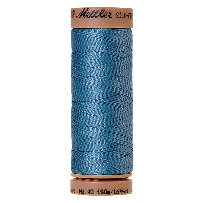 Silk-Finish Cotton 40, 150m - Reef Blue: Reines Baumwollgarn aus 100% langstapliger, ägyptischer Baumwollte von Amann Mettler