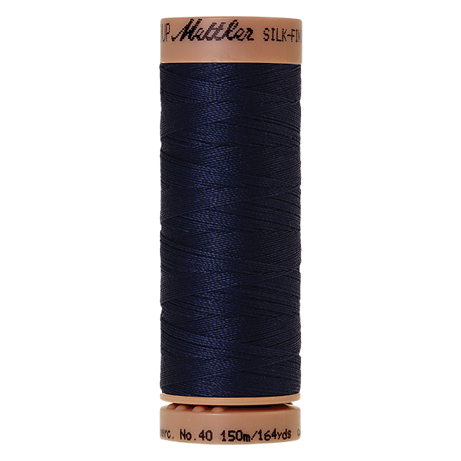 Silk-Finish Cotton 40, 150m - Navy: Reines Baumwollgarn aus 100% langstapliger, ägyptischer Baumwollte von Amann Mettler