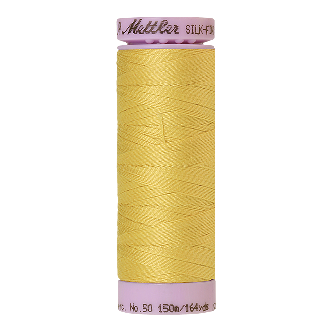 Silk-Finish Cotton 50, 150m - Lemon Peel: Reines Baumwollgarn aus 100% langstapliger, ägyptischer Baumwollte von Amann Mettler