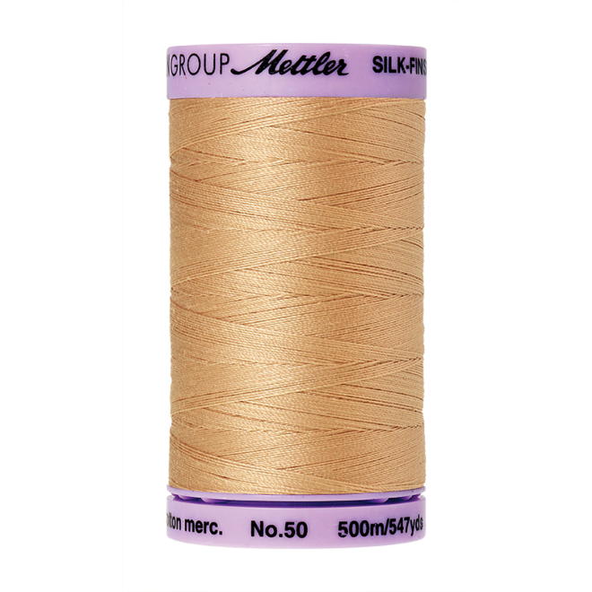 Silk-Finish Cotton 50, 500m - Oat Straw: Reines Baumwollgarn aus 100% langstapliger, ägyptischer Baumwollte von Amann Mettler