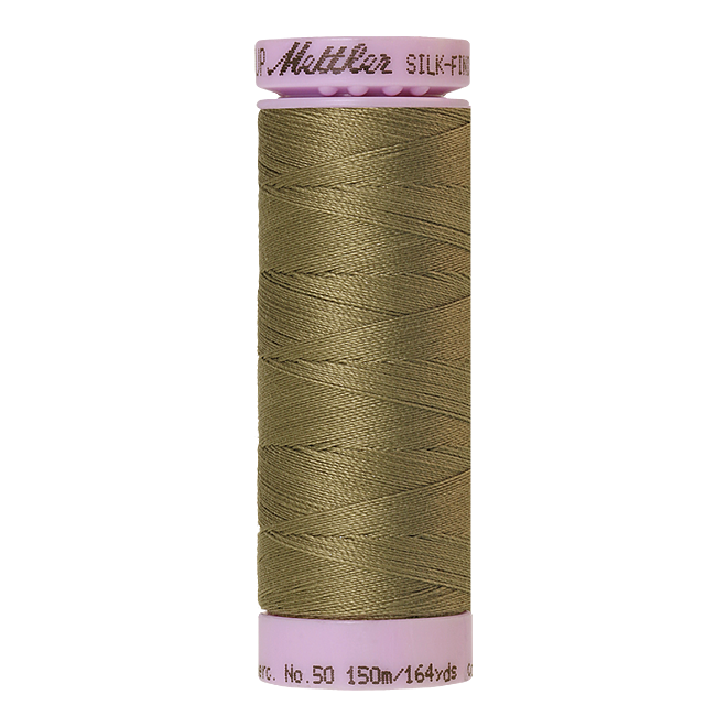 Silk-Finish Cotton 50, 150m - Olive Drab: Reines Baumwollgarn aus 100% langstapliger, ägyptischer Baumwollte von Amann Mettler