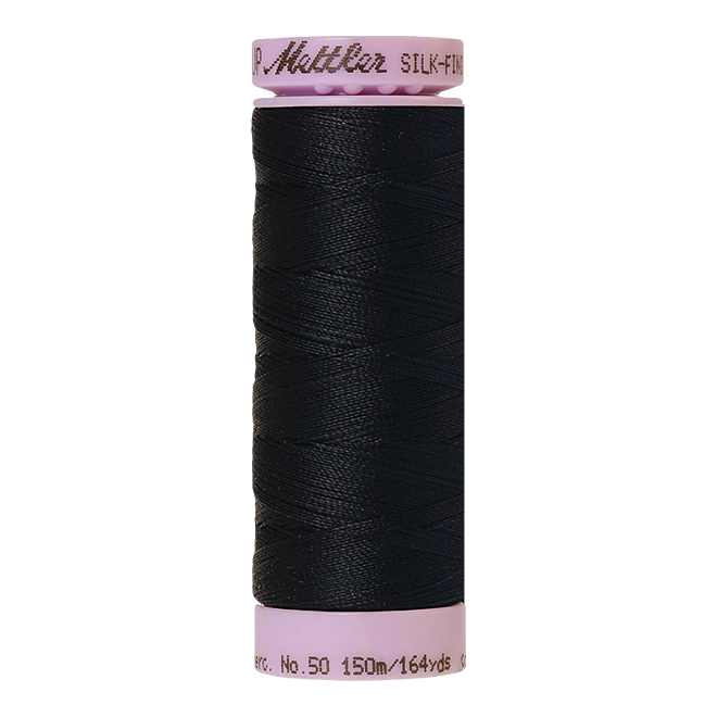 Silk-Finish Cotton 50, 150m - Darkest Blue: Reines Baumwollgarn aus 100% langstapliger, ägyptischer Baumwollte von Amann Mettler