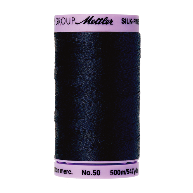 Silk-Finish Cotton 50, 500m - Dark Blue : Reines Baumwollgarn aus 100% langstapliger, ägyptischer Baumwollte von Amann Mettler