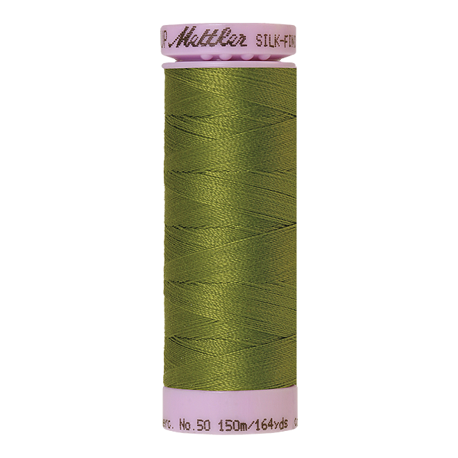 Silk-Finish Cotton 50, 150m - Moss Green: Reines Baumwollgarn aus 100% langstapliger, ägyptischer Baumwollte von Amann Mettler