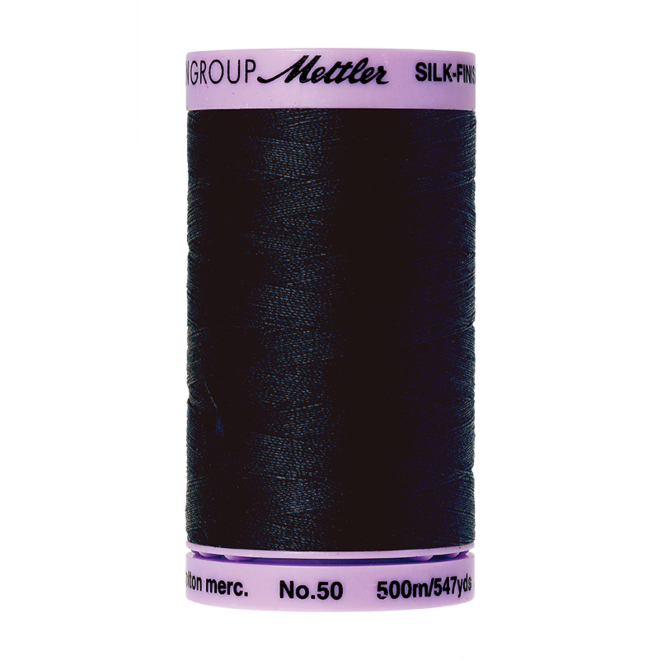 Silk-Finish Cotton 50, 500m - Space: Reines Baumwollgarn aus 100% langstapliger, ägyptischer Baumwollte von Amann Mettler