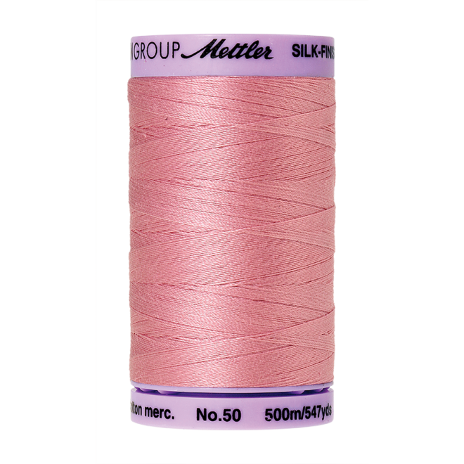 Silk-Finish Cotton 50, 500m - Rose Quartz: Reines Baumwollgarn aus 100% langstapliger, ägyptischer Baumwollte von Amann Mettler