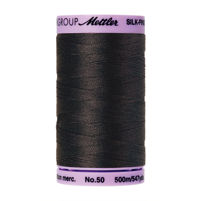 Silk-Finish Cotton 50, 500m - Charcoal: Reines Baumwollgarn aus 100% langstapliger, ägyptischer Baumwollte von Amann Mettler