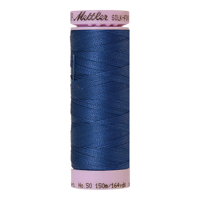 Silk-Finish Cotton 50, 150m - Steel Blue: Reines Baumwollgarn aus 100% langstapliger, ägyptischer Baumwollte von Amann Mettler