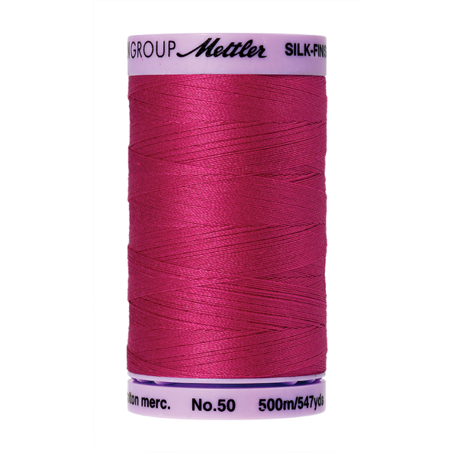 Silk-Finish Cotton 50, 500m - Fuschia: Reines Baumwollgarn aus 100% langstapliger, ägyptischer Baumwollte von Amann Mettler