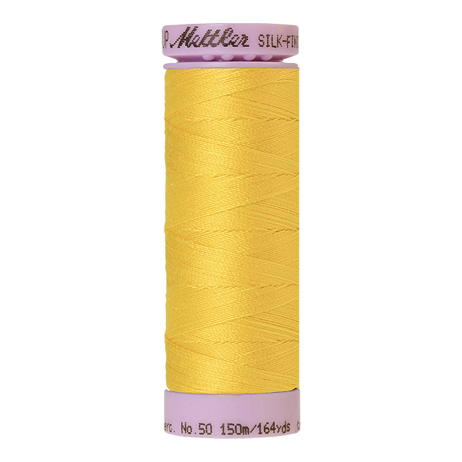 Silk-Finish Cotton 50, 150m - Vibrant Yellow: Reines Baumwollgarn aus 100% langstapliger, ägyptischer Baumwollte von Amann Mettler