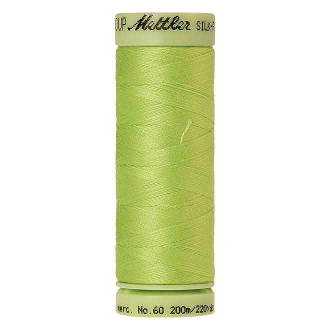Silk-Finish Cotton 60, 200m - Bright Lime Green: Reines Baumwollgarn aus 100% langstapliger, ägyptischer Baumwollte von Amann Mettler