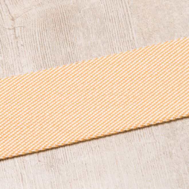 40mm Gurtband "Bonnie" Diagonalstreifen hellorange