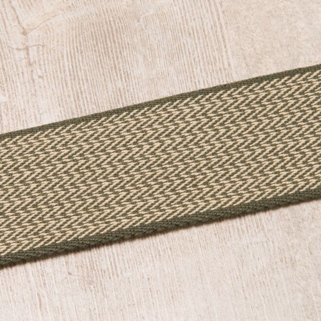 40mm Gurtband "Bonnie" Zickzack waldgrün