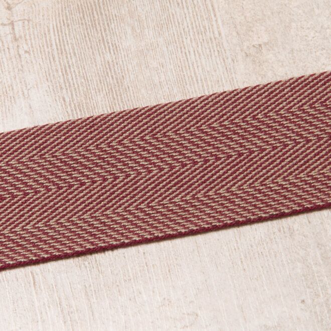 40mm Gurtband "Bonnie" Fischgrät bordeaux