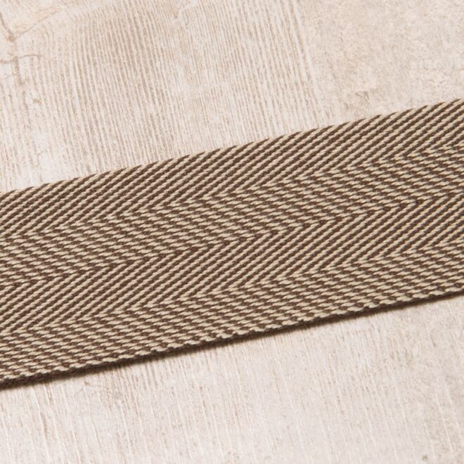 40mm Gurtband "Bonnie" Fischgrät kastanienbraun